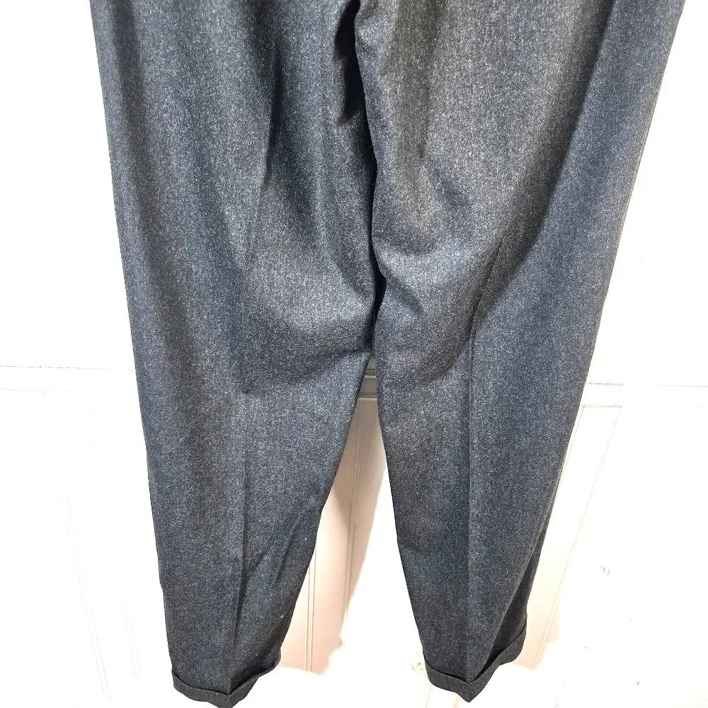 Banana Republic Mens 32L Wool Cashmere Dress Pants Charcoal Pleated
